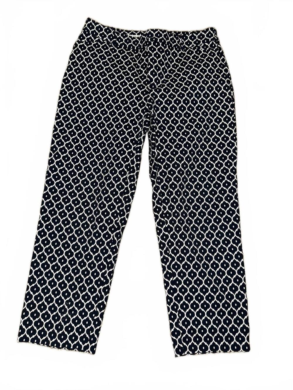 Women's Charter Club Navy Geometric Newport Slim Crop Pants Size 6